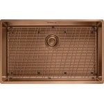 Sink Stainless (Steel) 68,5x41 material: Inox surface: Matt free Slim top / Flushmount / Undermount 1 bowl copper, color: Pink Gold Stainless steel