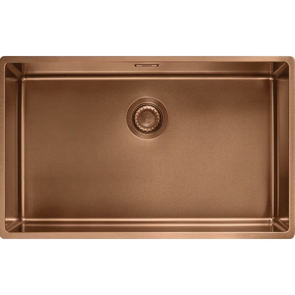 Sink Stainless (Steel) 68,5x41 material: Inox surface: Matt free Slim top / Flushmount / Undermount 1 bowl copper, color: Pink Gold Stainless steel