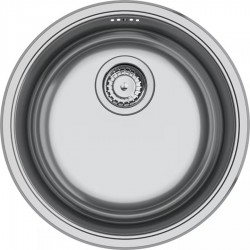 Νεροχύτης ανοξείδωτος 37,8x37,8 από inox επιφάνεια: Λεία ματ χωρίς πάγκο ένθετος / υποκαθήμενος, 1 γούρνα (Φ43,5cm), χρώμα: Χρωμέ Ανοξείδωτοι