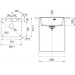 Νεροχύτης γρανιτένιος 56x51 χωρίς πάγκο ένθετος 1 γούρνα Beige (Oatmeal), χρώμα: Μπεζ Γρανιτένιοι