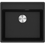 Νεροχύτης γρανιτένιος 56x51 χωρίς πάγκο ένθετος 1 γούρνα onyx, χρώμα: Μαύρο Γρανιτένιοι