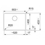 Sink Granite 52x40 free Undermount 1 bowl beige (oatmeal), color: Beige Granite Sink Granite 52x40 free Undermount 1 bowl beige (oatmeal), color: Beige Granite