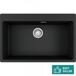 Sink Granite 78x50 free nested 1 bowl onyx, color: Black Granite