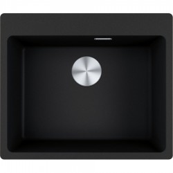 Νεροχύτης γρανιτένιος 59x50 χωρίς πάγκο ένθετος 1 γούρνα onyx, χρώμα: Μαύρο Γρανιτένιοι