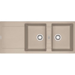 Νεροχύτης γρανιτένιος 116x50 με πάγκο αριστερά / με πάγκο δεξιά ένθετος 2 γούρνες αντιστρεφόμενος, coffee, χρώμα: Μπεζ Γρανιτένιοι