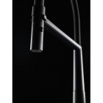 Kitchen tap Deck-mounted material: Brass with shower Black Matt, color: Black surface: Matt Deck-mounted