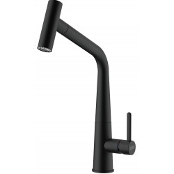 Kitchen tap Deck-mounted material: Brass with shower, color: Black surface: Matt Deck-mounted