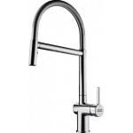 Kitchen tap Deck-mounted material: Brass with shower, color: Chrome surface: Glossy Deck-mounted