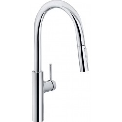 Kitchen tap Deck-mounted material: Brass with shower, color: Chrome surface: Glossy Deck-mounted