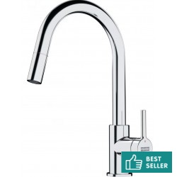 Kitchen tap Deck-mounted material: Brass With Pull-Out Spray 1 jet, color: Chrome surface: Glossy Deck-mounted