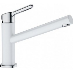 Kitchen tap Deck-mounted material: Brass polar white, color: Chrome/White surface: Matt Deck-mounted