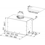 Απορροφητήρας εντοιχιζόμενος απλός 70cm 250 W black matt, χρώμα: Μαύρο Απορροφητήρες εντοιχιζόμενοι