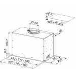 Απορροφητήρας εντοιχιζόμενος απλός 86cm 250 W black matt, χρώμα: Μαύρο Απορροφητήρες εντοιχιζόμενοι