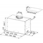Απορροφητήρας εντοιχιζόμενος απλός 52cm 250 W, χρώμα: Χρωμέ Απορροφητήρες εντοιχιζόμενοι