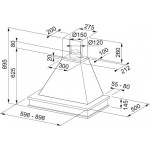 Απορροφητήρας καμινάδα επίτοιχη 90cm 115 W, χρώμα: Λευκό Καμινάδες επίτοιχες