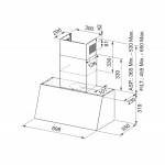 Absorber Chimney wall 70cm, style: 250 W oatmeal, color: Beige Wall-mounted chimney hoods