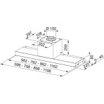 Απορροφητήρας εντοιχιζόμενος απλός 90cm 250 W, χρώμα: Χρωμέ Απορροφητήρες εντοιχιζόμενοι