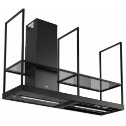 Απορροφητήρας καμινάδα κεντρική 180cm 250 W, χρώμα: Μαύρο Καμινάδες κεντρικές