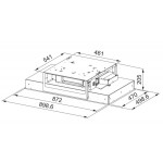 Απορροφητήρας εντοιχιζόμενος οροφής 90cm 250 W, χρώμα: Χρωμέ Απορροφητήρες οροφής