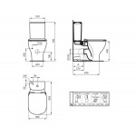 Σετ Λεκάνη επιδαπέδια ΧΠ (χαμηλής πίεσης) + Καζανάκι + Κάλυμμα soft closing Aquablade Sandwich slim εφαπτόμενη πίσω σιφώνι P, silk black 66,5x36,5 επιφάνεια: Ματ, χρώμα: Μαύρο Επιδαπέδιες ΧΠ