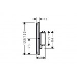 Shower tap Wall-mounted external part 1 way material: Brass thermostatic With plate without hand shower, hose and holder, color: Chrome surface: Glossy Wall-mounted - external part