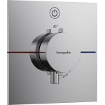 Shower tap Wall-mounted external part 1 way material: Brass thermostatic With plate without hand shower, hose and holder, color: Chrome surface: Glossy Wall-mounted - external part