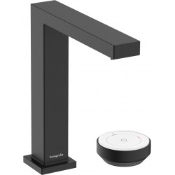 Μπαταρία νιπτήρος επικαθήμενη αναμεικτική από ορείχαλκο καταρράκτης (Cascatta) με βαλβίδα συνεχούς ροής  υψηλή 150 CoolStart EcoSmart, χρώμα: Μαύρο επιφάνεια: Ματ Επικαθήμενες