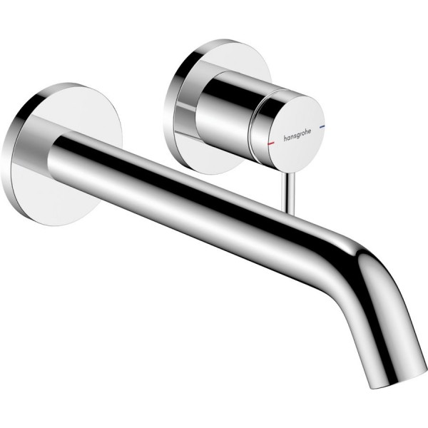 Wash basin tap Wall-mounted - external part 2 holes mixer With non-closing waste set, color: Chrome 22,5cm, EcoSmart material: Brass surface: Glossy Wall-mounted - external part