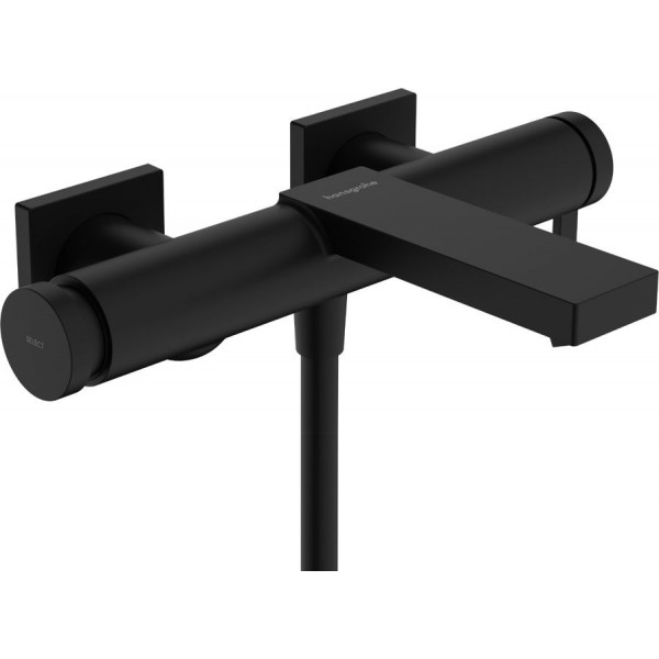 Bathtub tap Wall-mounted exposed material: Brass without hand shower, hose and holder mixer, color: Black surface: Matt Wall-mouned exposed