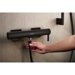 Shower tap Wall-mounted exposed material: Brass mixer without hand shower, hose and holder, color: Black surface: Matt Wall-mouned exposed