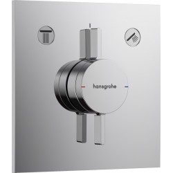 Shower tap Wall-mounted external part 2 way material: Brass mixer With plate without hand shower, hose and holder, color: Chrome surface: Glossy Wall-mounted - external part