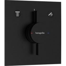 Shower tap Wall-mounted external part 2 way material: Brass mixer With plate without hand shower, hose and holder, color: Black surface: Matt Wall-mounted - external part