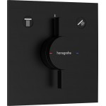 Shower tap Wall-mounted external part 2 way material: Brass mixer With plate without hand shower, hose and holder, color: Black surface: Matt Wall-mounted - external part