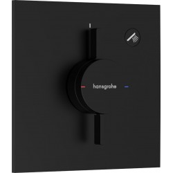 Shower tap Wall-mounted external part 1 way material: Brass mixer With plate without hand shower, hose and holder, color: Black surface: Matt Wall-mounted - external part