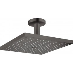 Shower head Ceiling-mounted 30x30 material: Brass, style: 1 spray brushed black chrome, color: Dark Grey surface: Brushed Overhead showers