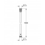 Shower hose 150cm material: Plastic, color: Chrome surface: Matt Shower hoses Shower hose 150cm material: Plastic, color: Chrome surface: Matt Shower hoses