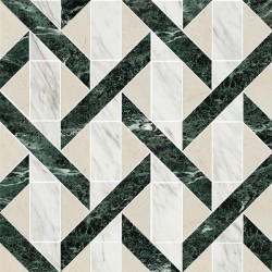 Marble patchwork 28,5x28,5 Sand, Green Tinos , Volakas, 10mm surface: Matt, hue: Mix Patchwork