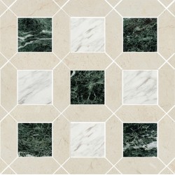 Marble patchwork 30x30 10mm, Sand, Green Tinos, Volakas surface: Matt, hue: Mix Patchwork