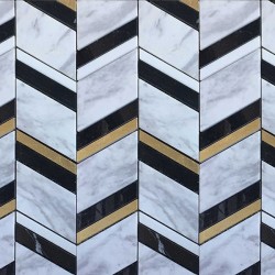 Marble patchwork 30x40 10mm,Volakas,White Thassos,Nero Marquino surface: Matt, hue: Mix Patchwork