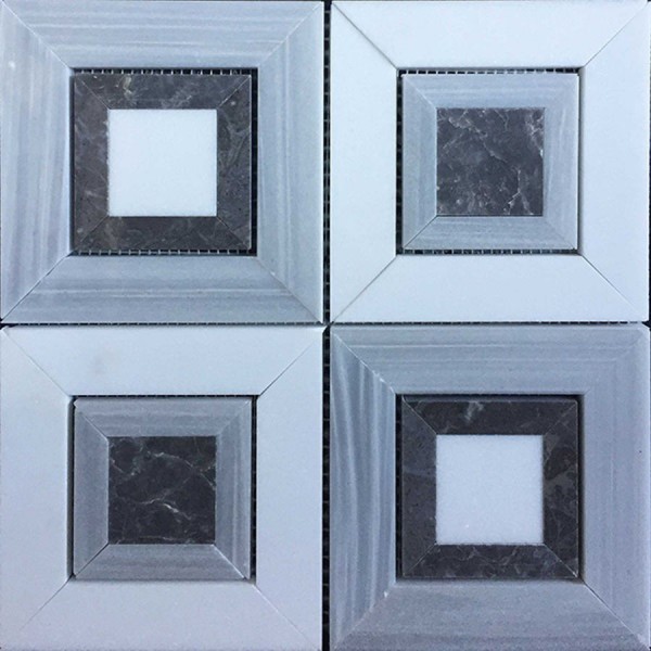 Patchwork μαρμάρου 29,4x29,4 Grigio, Line Grey, White Thassos, 10mm επιφάνεια: Ματ, απόχρωση: Λευκό/Γκρι Patchwork μαρμάρου 29,4x29,4 Grigio, Line Grey, White Thassos, 10mm επιφάνεια: Ματ, απόχρωση: Λευκό/Γκρι