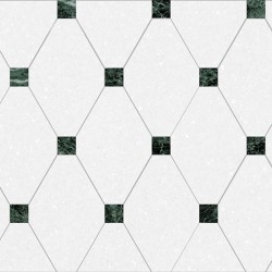Patchwork μαρμάρου 25,7x18,7 10mm, Green Tinos, White Thassos επιφάνεια: Ματ, απόχρωση: Λευκό/Πράσινο