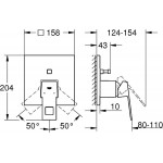 Shower tap Wall-mounted external part 2 way material: Brass mixer With plate without hand shower, hose and holder supersteel, color: Chrome surface: Brushed