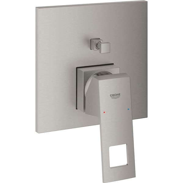 Shower tap Wall-mounted external part 2 way material: Brass mixer With plate without hand shower, hose and holder supersteel, color: Chrome surface: Brushed Wall-mounted - external part