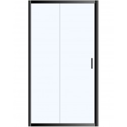 Καμπίνα ντουζιέρας ευθύγραμμη 110x195 6mm συρόμενη επιφάνεια: Ματ, χρώμα: Μαύρο Ευθύγραμμες