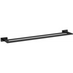 Πετσετοθήκη 60cm (64x12cm) σταθερή από ορείχαλκο διπλή, χρώμα: Μαύρο επιφάνεια: Ματ Πετσετοθήκες