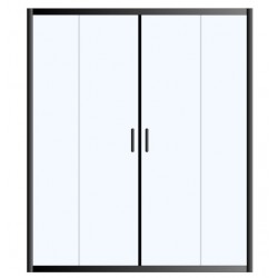 Καμπίνα ντουζιέρας ευθύγραμμη 170x195 6mm συρόμενη επιφάνεια: Ματ, χρώμα: Μαύρο Ευθύγραμμες