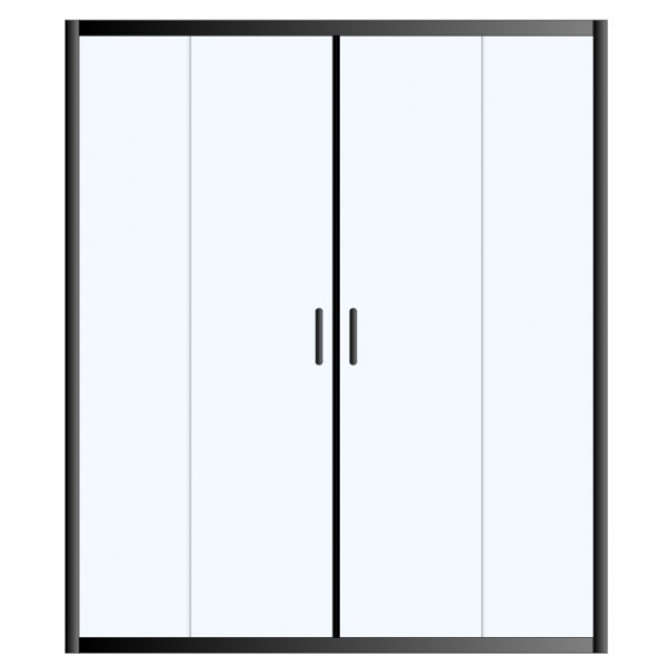 Καμπίνα ντουζιέρας ευθύγραμμη 170x195 6mm συρόμενη επιφάνεια: Ματ, χρώμα: Μαύρο Ευθύγραμμες