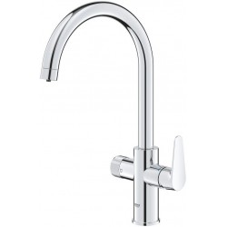 Kitchen tap Deck-mounted material: Brass with water filter, color: Chrome surface: Glossy Deck-mounted