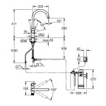 Kitchen tap Deck-mounted material: Brass with water filter, color: Chrome surface: Glossy Deck-mounted Kitchen tap Deck-mounted material: Brass with water filter, color: Chrome surface: Glossy Deck-mounted