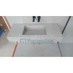 Πάγκος μπάνιου με νιπτήρα 120x50x15 από γρανίτη gres porcell.smaltato επιφάνεια: Ματ με 1 νιπτήρα με κεκλιμένη γούρνα, χρώμα: Γκρι Νιπτηροπάγκοι